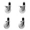 Service Caster 5'' Nylon Swivel 1-3/4'' Expanding Stem Caster Set 2 Total Lock Brakes, 4PK SCC-EXTTL20S514-NYS-2-S-2-134 - alternate 1